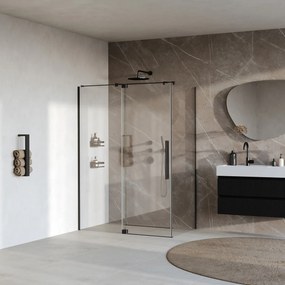 Brauer Stellar douchecabine met draaideur 140x80cm zwart mat