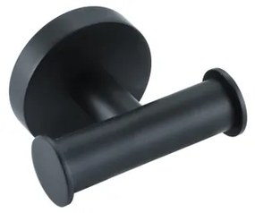 Fortifura Calvi Handdoekhaak - rond - dubbel - mat zwart Double_Towelhook_BLM