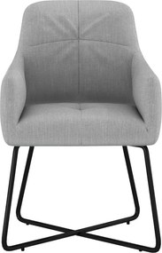 Eetkamerstoel - Arne - stof Bjorn grof geweven lichtgrijs