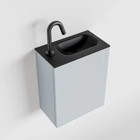 Zaro Polly toiletmeubel 40cm clay met zwarte wastafel met kraangat links