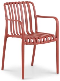 Tuinset 4 personen 160 cm Kunststof Rood Domani Furniture Vento/Weston