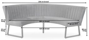 Eetkamerbank - Rotterdam - stof Element goud 08 - geschikt voor tafel 130 cm