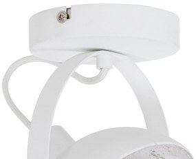 Industriële plafondlamp wit met zilver 15 cm verstelbaar - Magnax