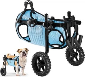 VEVOR Hondenrolstoel voor achterpoten, Verstelbare rolstoel voor huisdieren, Lichtgewicht hondenkar met schokabsorberende wielen, Loophulpmiddel voor gehandicapte, verlamde en gewonde honden tot 15 kg, M
