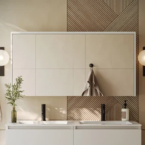 Fontana Basic spiegelkast 117cm met 2 deuren wit mat