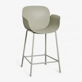 Set Van 4 Hoge Krukken Van Polypropyleen En Staal Lynette ↑65 Cm & Bamboe Groen - Sklum