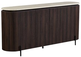 Walnoot Dressoir Met Travertin Blad - 180x40x85cm.