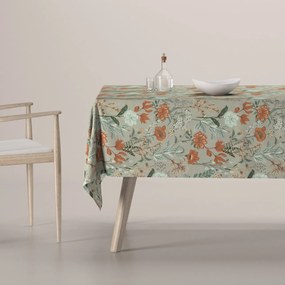 Dekoria Rechthoekig tafelkleed, grijs-oranje-groen, 130 x 130 cm