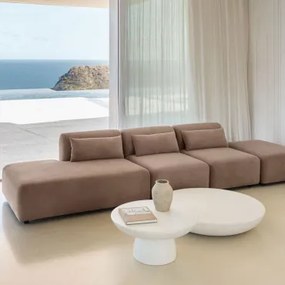 3-delige Modulaire Bank Met Linker Chaise Longue En Poef Fogler Corduroy Kameelbruin - Sklum