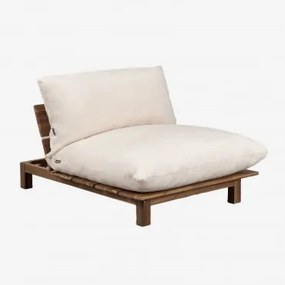 Brina Verstelbaar Middenmodule Voor Modulaire Tuinbank Van Acaciahout Beige – Crème - Sklum