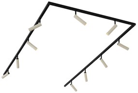 Modern railsysteem met 10 Spot / Opbouwspot / Plafondspots beige met zwart 1-fase - Slimline Uzzy G9 Binnenverlichting Lamp