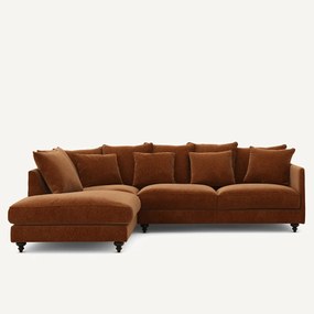 Hoekslaapbank in chenille fluweel, Lazare