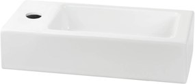 Saqu Trento fonteinset met chromen kraan draaiknop links glanzend wit keramiek
