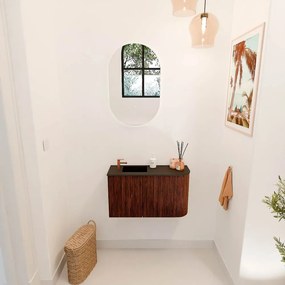 Mondiaz Joya 70cm toiletmeubel ronding rechts ruby met wastafel faye links 1 kraangat urban