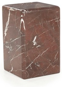 Bijzettafel Rood Marmer Vierkant - 30 X 30cm.