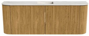 Mondiaz Joya DLux 115cm toiletmeubel ronding links/rechts oak met wastafel faye midden zonder kraangat ostra