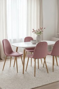 Set 4 Teok Fluwelen Stoelen