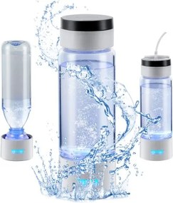 VEVOR Waterstofwaterflesgenerator, draagbare waterstofwatermaker 380 ml, waterstofrijke waterionisator met SPE-technologie, met neusinhalatiebuis en zelfreinigend