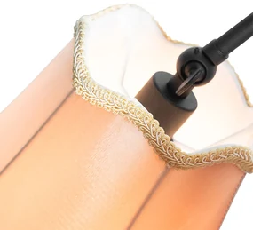 Stoffen Klassieke hanglamp zwart met lampenkap goud 5-lichts - Nona Klassiek / Antiek E27 rond Binnenverlichting Lamp