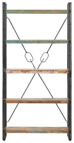 vidaXL Boekenkast met 5 schappen 90x30x180 cm massief gerecycled hout