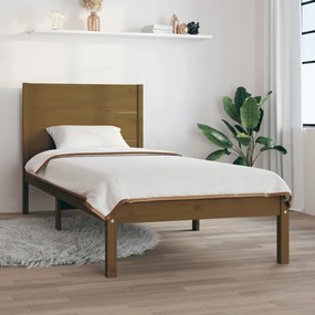 vidaXL Bedframe massief grenenhout honingbruin 90x200 cm