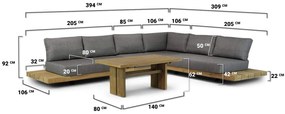 Loungeset 6 personen Teak Old teak greywash Santika Furniture Santika Superior