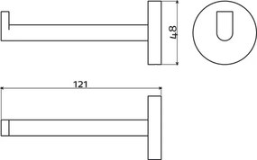 Clou Flat toiletrolhouder recht RVS geborsteld