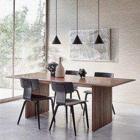 Tafel in massief notenhout en fineer L220 cm, Minela