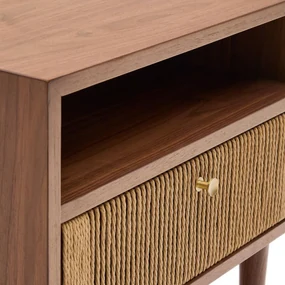 Kave Home Elan Retro Nachtkastje Walnoot Met Touw - 51x41x45cm.