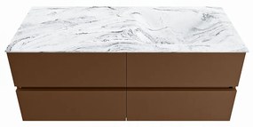 Mondiaz Vica DLux badmeubel 120cm rust 4 lades met wastafel glace rechts 1 kraangat