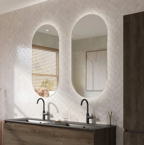 Ben Clip spiegel ovaal met verlichting en anti-condens 50x100 cm