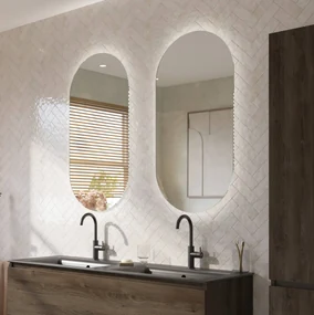 Ben Clip spiegel ovaal met verlichting en anti-condens 50x100 cm