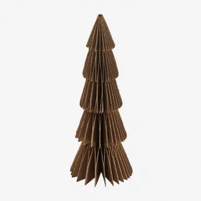 Pak Van 3 Jesper Papieren Kerstbomen ↑15 Cm & Karamelbruin Met Gouden Rand - Sklum