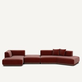 Open hoekbank links XL fluweel, Jacopo