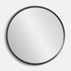 Ronde spiegel in massief zwart eiken, Ø100 cm, Orion