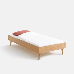 Bed met lattenbodem, van eikenfineer, MIJI