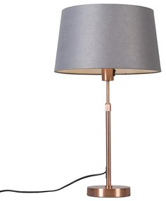 Tafellamp koper met kap grijs 35 cm verstelbaar - Parte Modern E27 rond Binnenverlichting Lamp