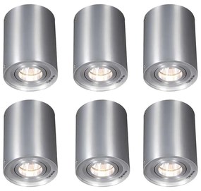 Set van 6 spots staal draai- en kantelbaar - Rondoo up