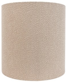 Stoffen lampenkap beige met teddy stof 40/40/40 Modern cilinder / rond rond