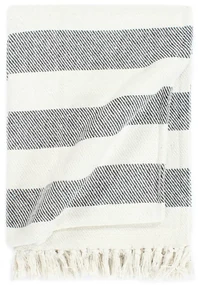 vidaXL Plaid streep 160x210 cm katoen antraciet