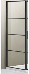 Saniclass Bellini Zijwand - 90x200cm - frame lines buitenzijde - anti kalk - mat zwart SAG6310-90B