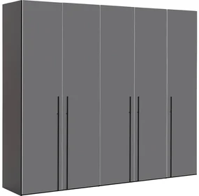 Goossens Kledingkast Easy Storage Ddk, Kledingkast 253 cm breed, 220 cm hoog, 5x glas draaideur