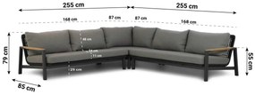 Hoek loungeset 6 personen Aluminium/Rope Grijs  Coco Ralph/Zaga