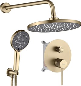 Inbouw regendoucheset Rea LungoStripe Gold Brush + BOX