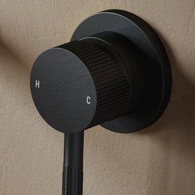 Saniclear Nero Stripes inbouw wastafelkraan zwart mat