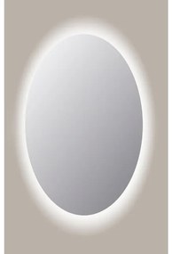 Sanicare Q-mirrors spiegel 60x80x3.5cm met verlichting Led warm white Ovaal glas SOAW.80060