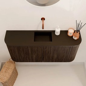 Mondiaz Joya 95cm toiletmeubel ronding links/rechts walnut met wastafel faye midden zonder kraangat urban