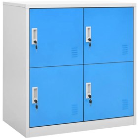 vidaXL Lockerkasten 2 st 90x45x92,5 cm staal lichtgrijs en blauw