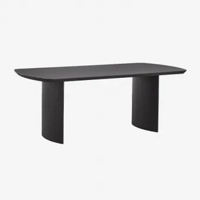 Rechthoekige Eettafel 200x100 Cm In Toeareg Mdf Gewoon Zwart - Sklum