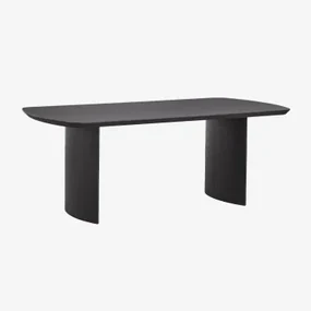 Rechthoekige Eettafel 200x100 Cm In Toeareg Mdf Gewoon Zwart - Sklum